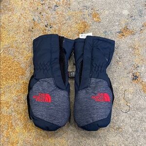 The North Face Navy and Gray Mittens